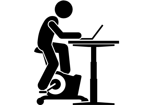 How to Choose a Stationary Exercise Bike - Man riding
a desk exercise bike