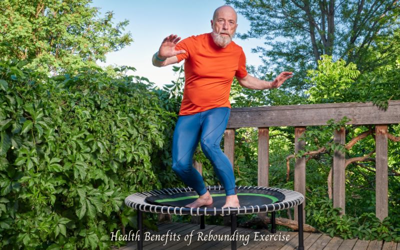 Health Benefits of Rebounding Exercise - Man on a rebounder