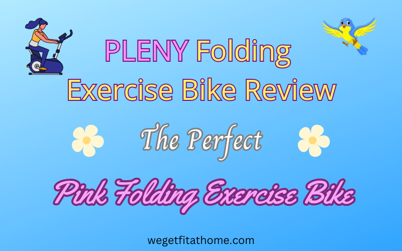 Pink Folding Exercise Bike for Home Workouts