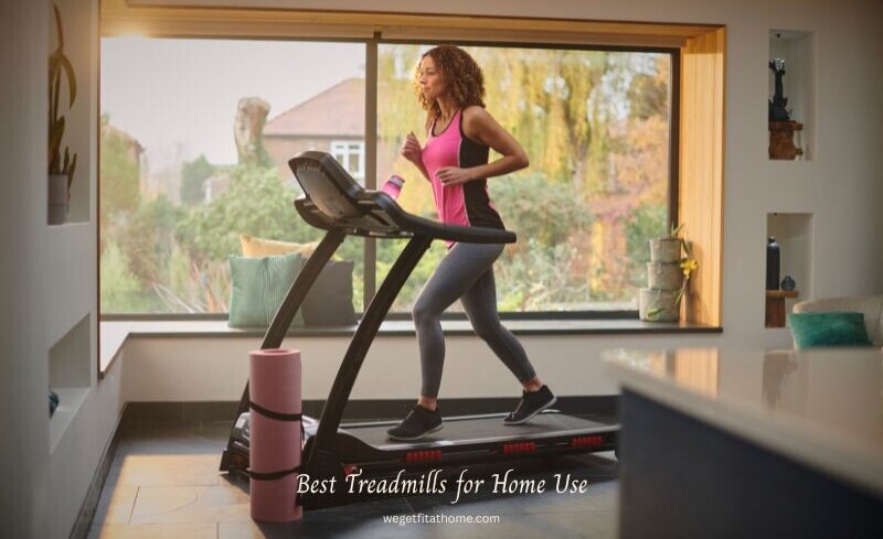 comparing-the-best-treadmills for home use - girl in pink top running on a treadmill